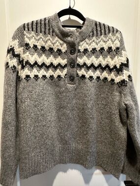 Zara Gray Knit Button Cardigan